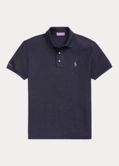 Polos Ralph Lauren Hombre Azul Marino - Custom Slim Fit Piqué - ZFUJD8750